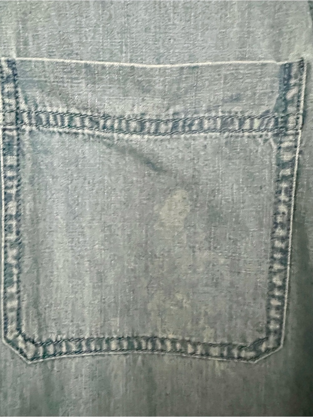 Eileen Fisher Light Wash Chambray Button Down Shirt, Size Small - Picture 7 of 12